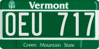 VT license plate OEU717