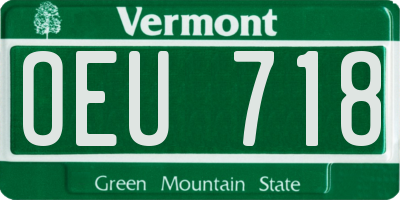 VT license plate OEU718