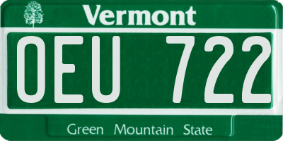 VT license plate OEU722