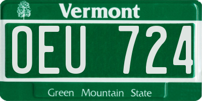 VT license plate OEU724