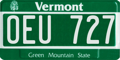 VT license plate OEU727