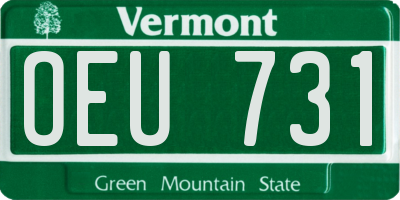 VT license plate OEU731