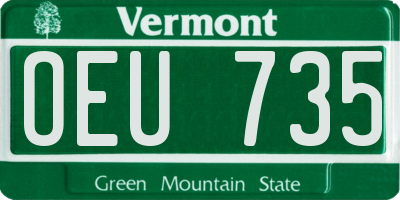 VT license plate OEU735