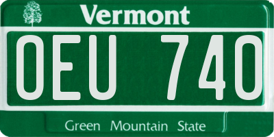 VT license plate OEU740