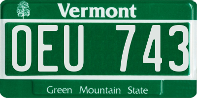 VT license plate OEU743