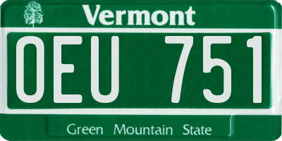 VT license plate OEU751