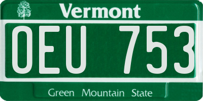 VT license plate OEU753