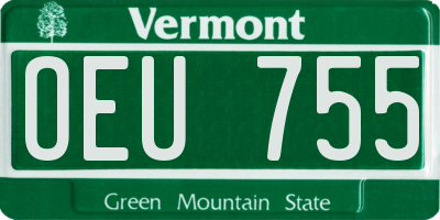 VT license plate OEU755