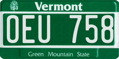 VT license plate OEU758