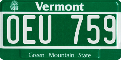 VT license plate OEU759
