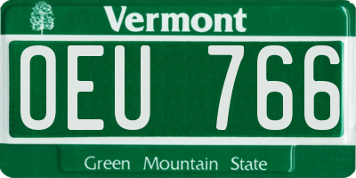 VT license plate OEU766