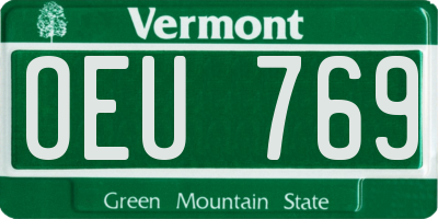 VT license plate OEU769