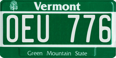 VT license plate OEU776