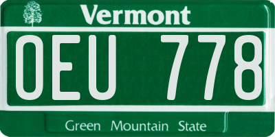 VT license plate OEU778