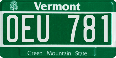 VT license plate OEU781