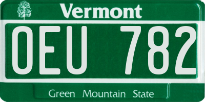 VT license plate OEU782