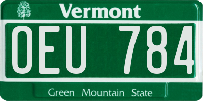 VT license plate OEU784