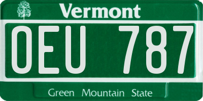 VT license plate OEU787