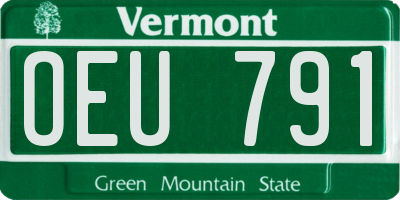 VT license plate OEU791