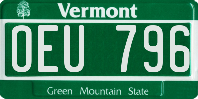 VT license plate OEU796