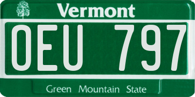 VT license plate OEU797
