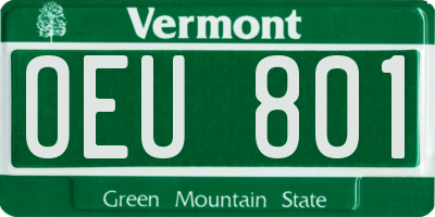 VT license plate OEU801