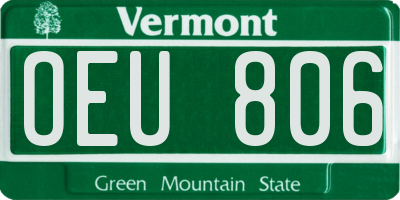 VT license plate OEU806