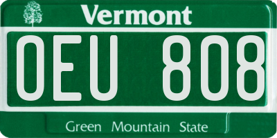 VT license plate OEU808
