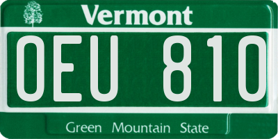 VT license plate OEU810