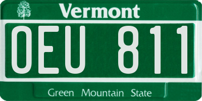 VT license plate OEU811