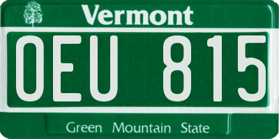 VT license plate OEU815