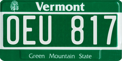 VT license plate OEU817