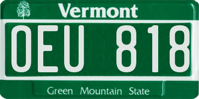 VT license plate OEU818