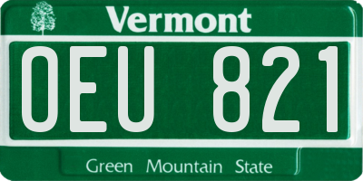 VT license plate OEU821