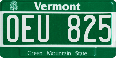 VT license plate OEU825