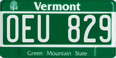 VT license plate OEU829