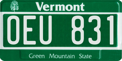 VT license plate OEU831