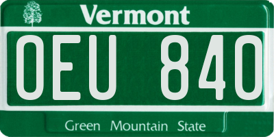 VT license plate OEU840