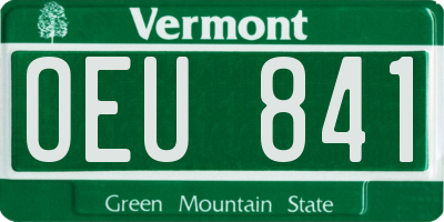 VT license plate OEU841