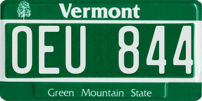 VT license plate OEU844