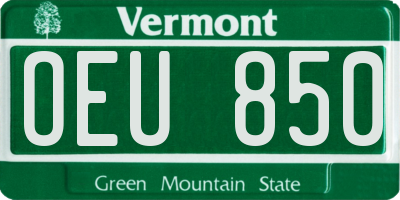 VT license plate OEU850