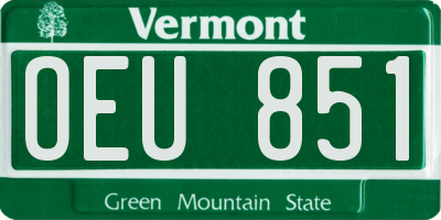 VT license plate OEU851