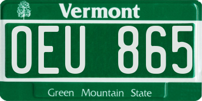 VT license plate OEU865