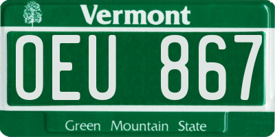 VT license plate OEU867