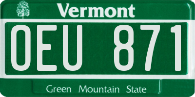 VT license plate OEU871