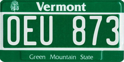 VT license plate OEU873