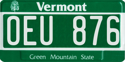 VT license plate OEU876