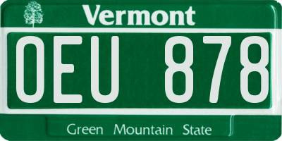 VT license plate OEU878