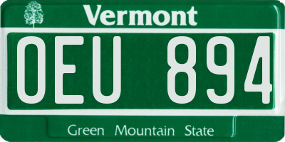 VT license plate OEU894