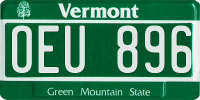 VT license plate OEU896
